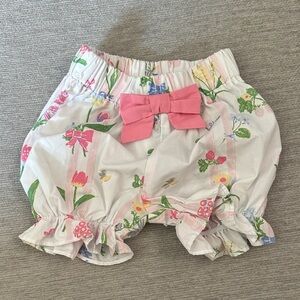 The Beaufort Bonnet Company Floral Print Bloomers with Pink Bow